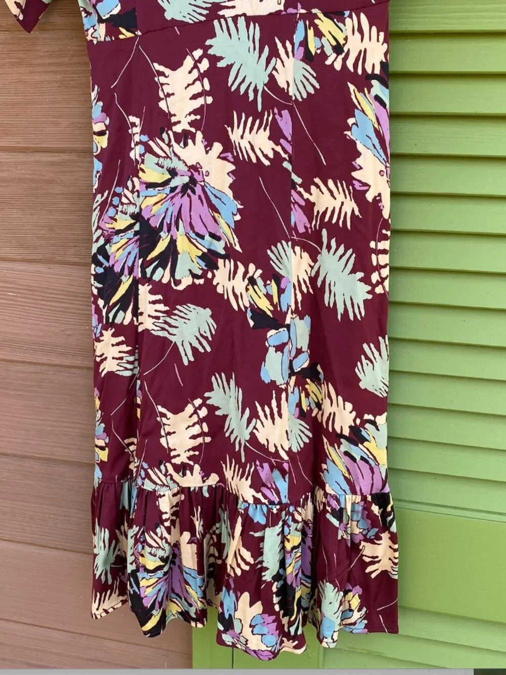 Trashy Diva Stretch Rayon Abstract Floral 1940s Style Dress - Size 10 - Picture 5 of 13